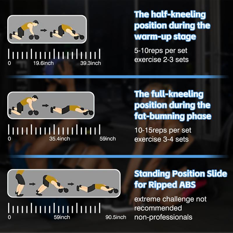 HXD-ERGO Ab Wheel Flat Supportbelly Rolltwo in One Ab Wheel Roller for Core Training, with Timer/Phone Holder, Suitable for Abdominal Workouts in Office, Home, and Outdoor Settings