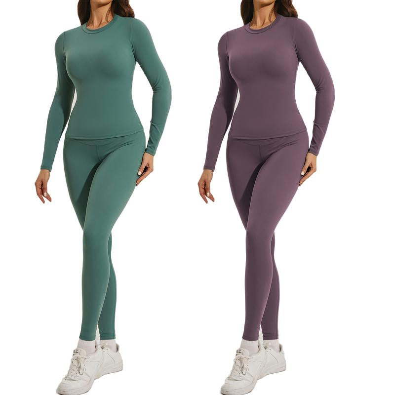 Kabier Women'S Yoga Set - Slim Fit Long Sleeved Top, Color Tracksuit, High Waisted Leggings & Outdoor Activity Gear for Gym Exercise and Yoga Athletic Stretchy Material Athleisure Wear