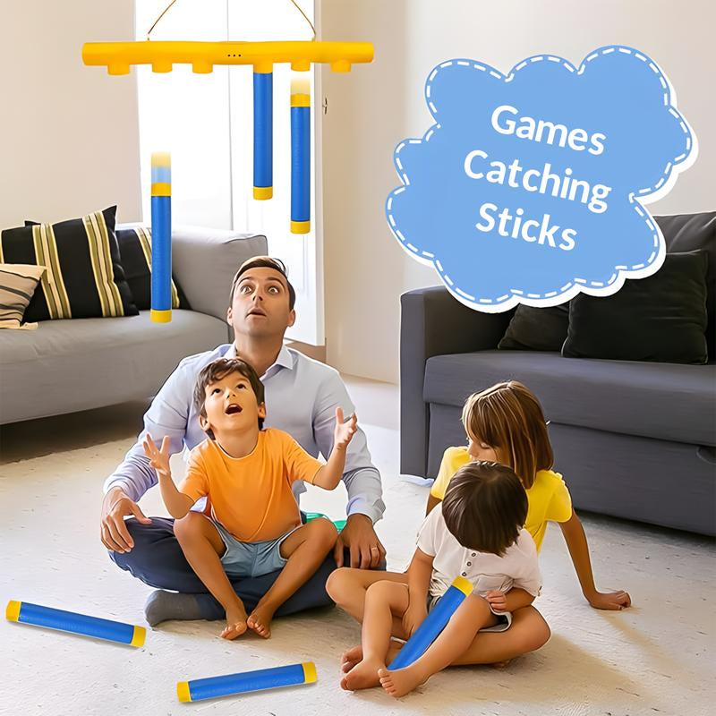 Catching Sticks Game Reaction Training Toy, Hand Eye Coordination Games, Falling Sticks Catching Game Adults, Reflex Challenge Game, 3 Adjustable Speed, for Toddlers Multifunction，Party Game