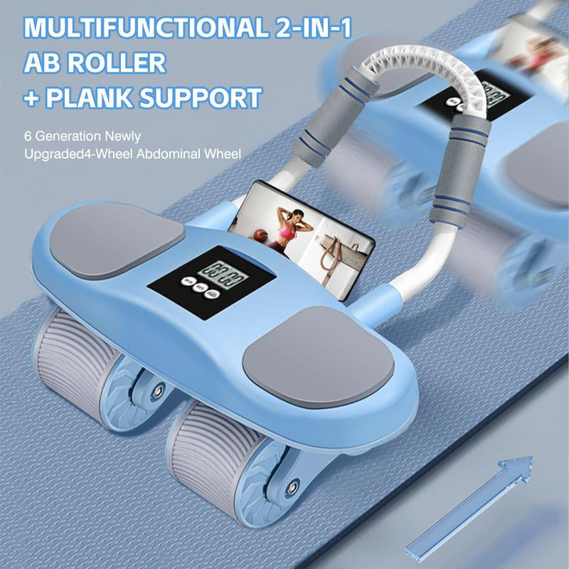 HXD-ERGO Ab Wheel Flat Supportbelly Rolltwo in One Ab Wheel Roller for Core Training, with Timer/Phone Holder, Suitable for Abdominal Workouts in Office, Home, and Outdoor Settings