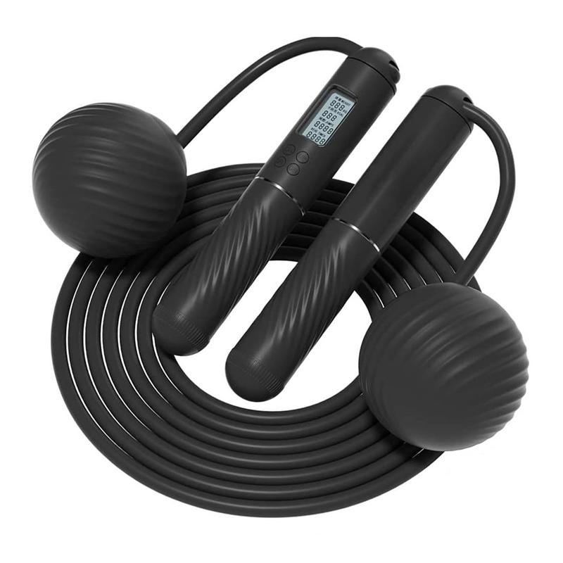Cordless Jump Rope with Counter Ropeless Jump Rope 2 in 1 with Large Cordless Ball-Weighted Jump Rope for Women with LCD Display\Adjustable Speed Jump Rope for Men,Women & Children\Alarm Reminder for Fitness,Cross Training,Exercise,Workout, Boxing,Gym
