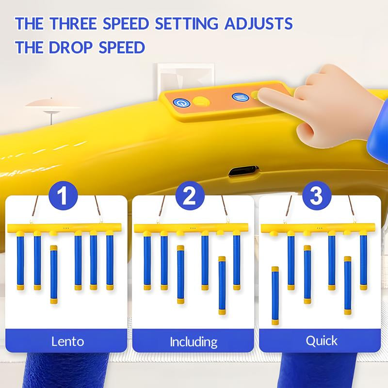 Catching Sticks Game Reaction Training Toy, Hand Eye Coordination Games, Falling Sticks Catching Game Adults, Reflex Challenge Game, 3 Adjustable Speed, for Toddlers Multifunction，Party Game