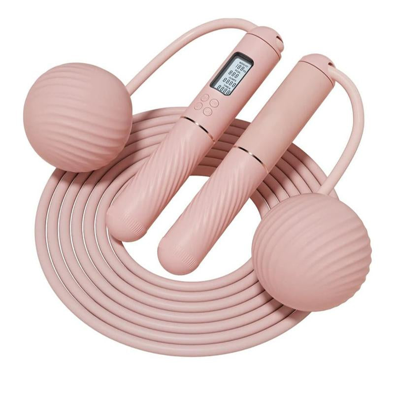 Cordless Jump Rope with Counter Ropeless Jump Rope 2 in 1 with Large Cordless Ball-Weighted Jump Rope for Women with LCD Display\Adjustable Speed Jump Rope for Men,Women & Children\Alarm Reminder for Fitness,Cross Training,Exercise,Workout, Boxing,Gym