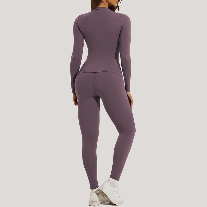 Kabier Women'S Yoga Set - Slim Fit Long Sleeved Top, Color Tracksuit, High Waisted Leggings & Outdoor Activity Gear for Gym Exercise and Yoga Athletic Stretchy Material Athleisure Wear