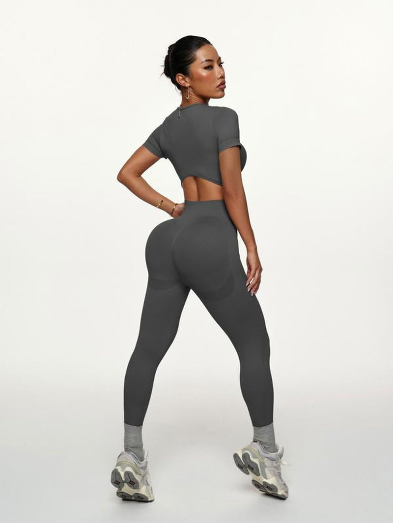 High Elastic Seamless Women'S Sports Set, Comfortable Yoga Leggings for Active Lifestyle, Fashionable Gym Apparel