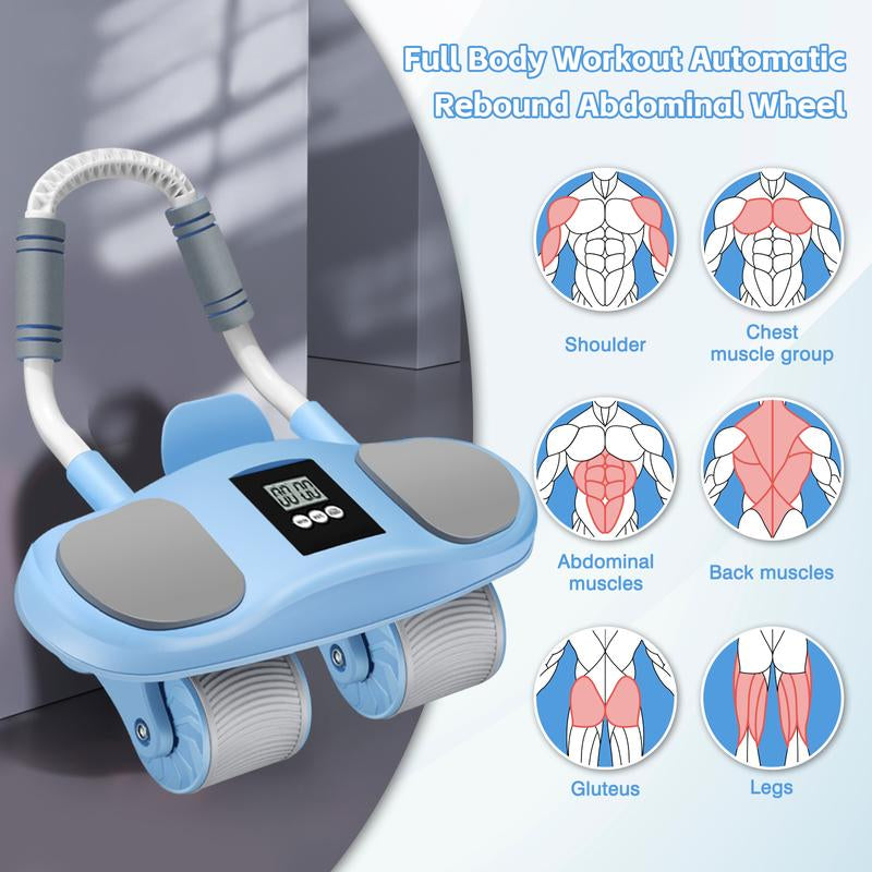 HXD-ERGO Ab Wheel Flat Supportbelly Rolltwo in One Ab Wheel Roller for Core Training, with Timer/Phone Holder, Suitable for Abdominal Workouts in Office, Home, and Outdoor Settings